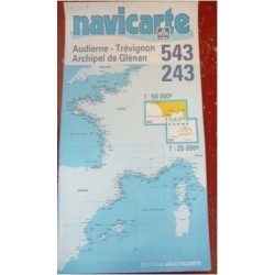 Carte navicarte double n°543+243 Audierne, Trevignon, Ile de Glenan