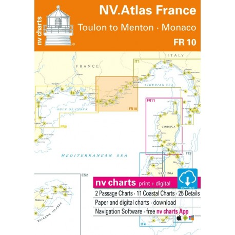NV charts FR10 De Toulon à Menton