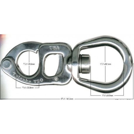 Mousqueton T20 LB avec anneau large à ouverture sous charge